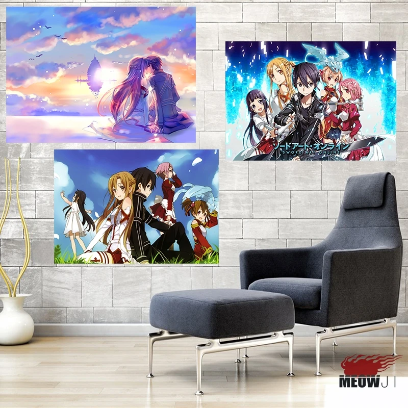 Posters Wall Art Printed Canvas Painting For Room Sword Art Online Decoration Wall Decor Picture