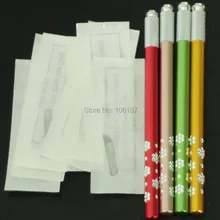 Розничная 1 шт. Профессиональная ручная Татуировка Перманентный макияж бровей ручка с 50 шт. 14 размер лезвия+ 50 шт. 12 лезвий