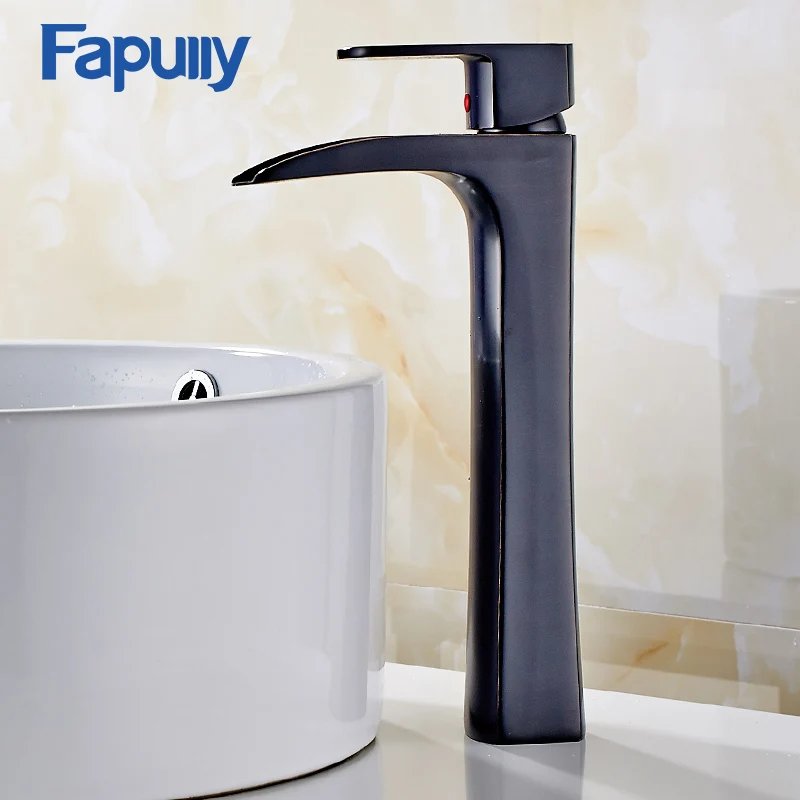

Fapully Bathroom Waterfall Faucet Brushed Nickel Single Handle Waterfall Bathroom Basin Tap Water Mixer