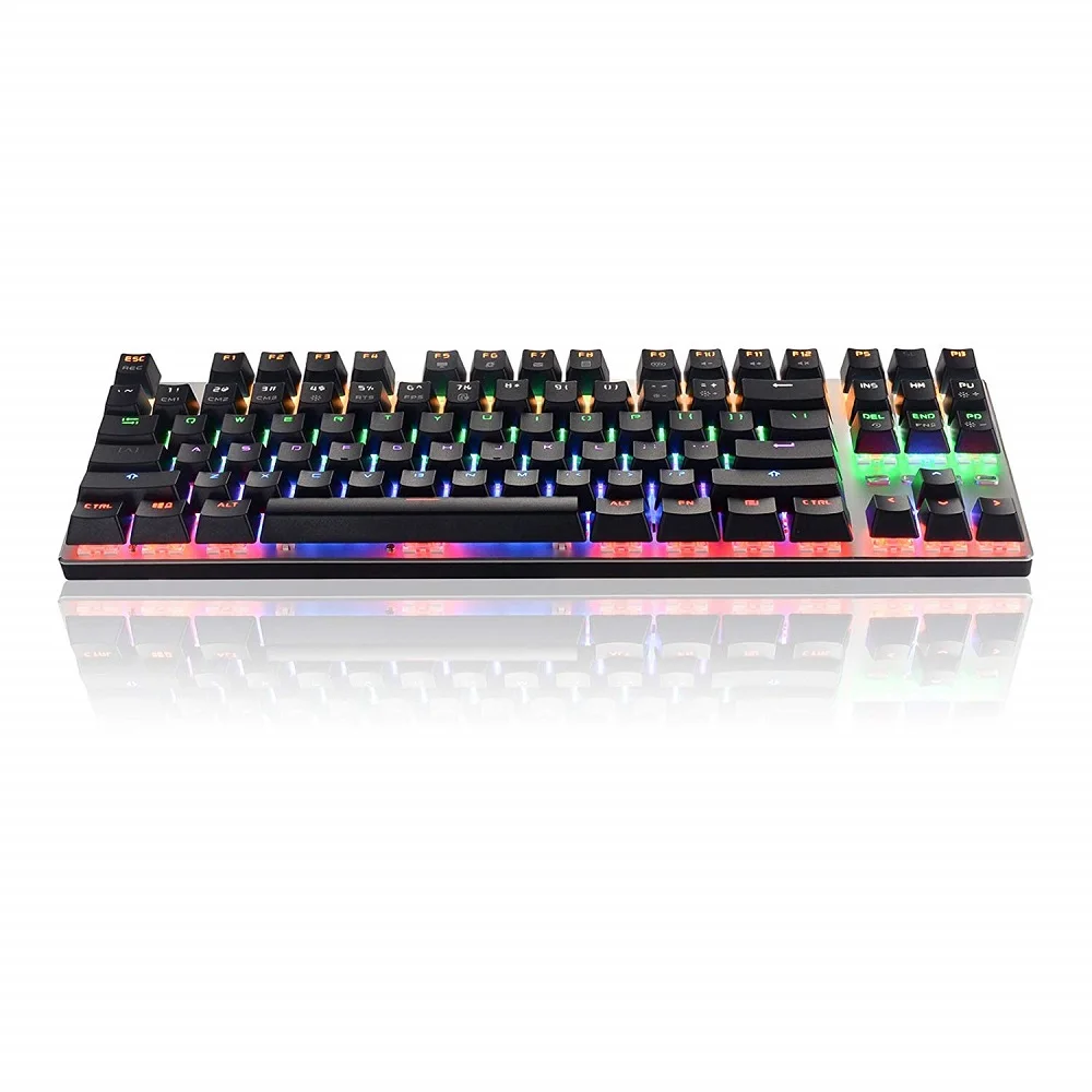 Механическая клавиатура RGB Механическая игровая клавиатура RU раскладка с синими переключателями 104 клавишами анти-привидение настраиваемая RGB подсветка