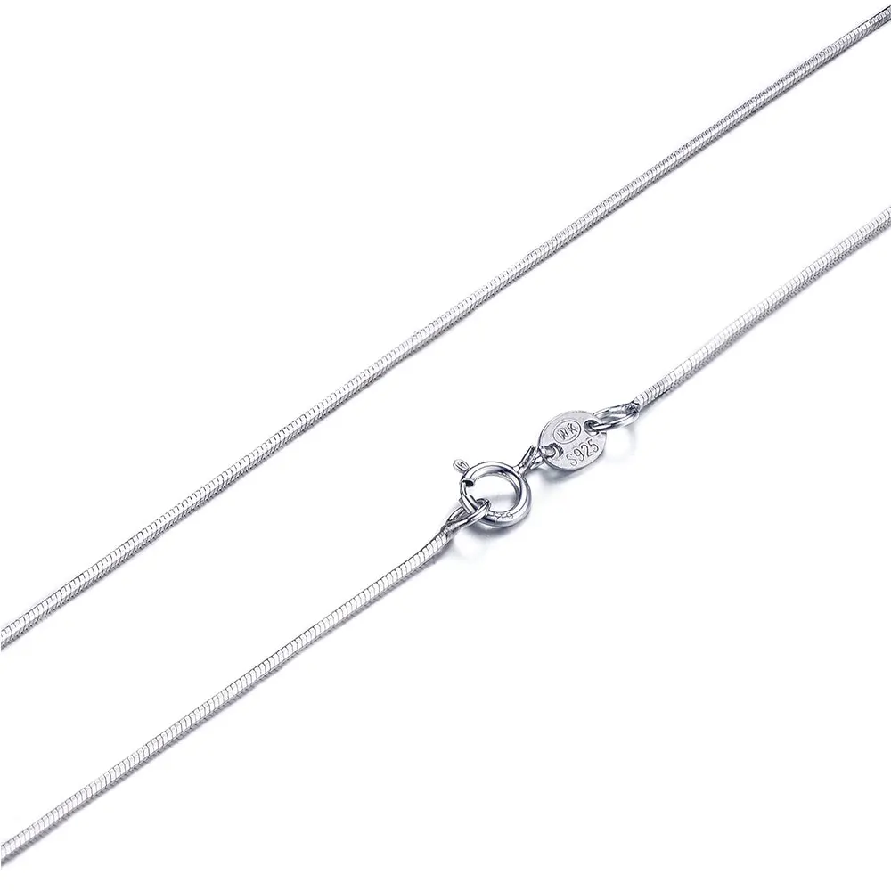 

VOJEFEN 100% 925 Sterling Silver Round Snake Chain 925 Italy Necklace