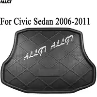 ยางกันน้ำด้านหลัง Linear Cargo รถยนต์สำหรับ Honda Civic Sedan 2006 2007 2008 2009 2010 2011 สีดำ