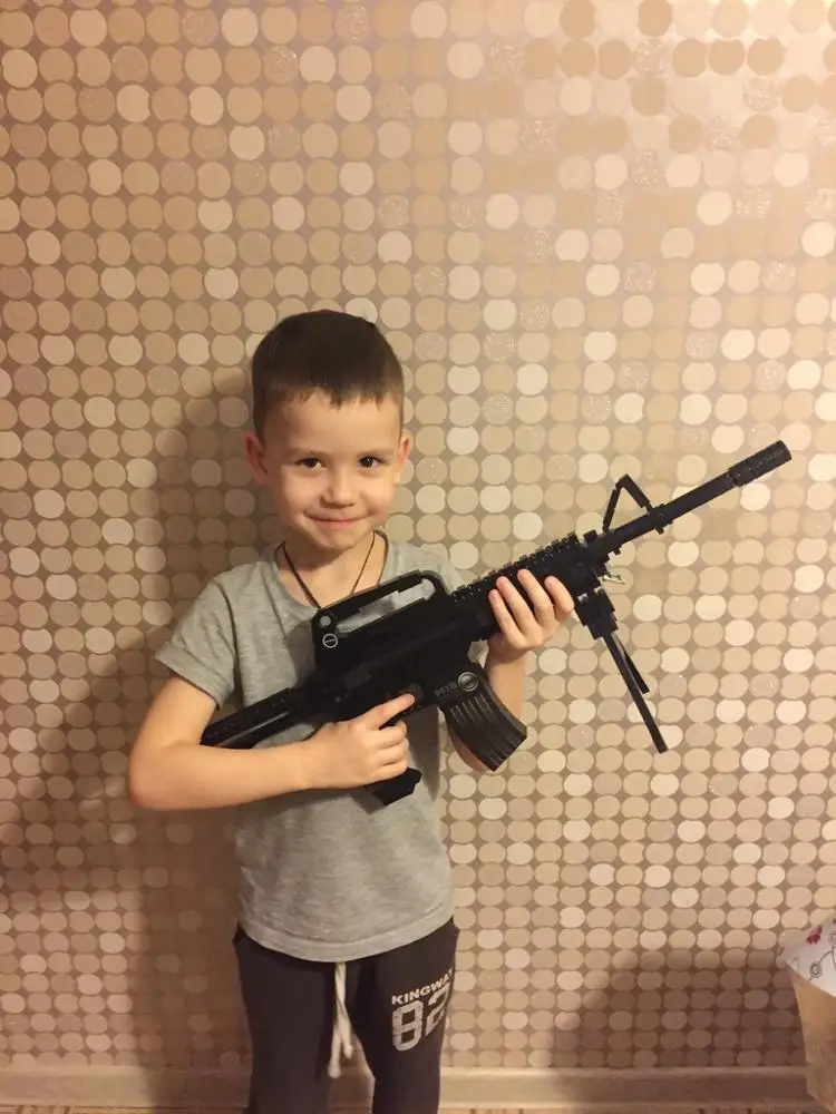 Дешево Mylb обучающие и образовательные блоки Ausini, модель оружия, строительные игрушки, 524 шт., кирпичи серии M16 Классические игрушки для мальчика, под...