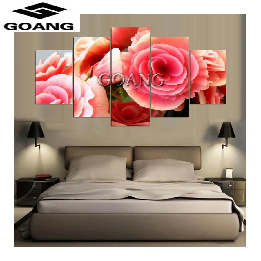 

5pcs Needlework 5D Diy Diamond Embroidery flowers Full Square Diamond Painting Cross Stitch Diamond mosaic Picture