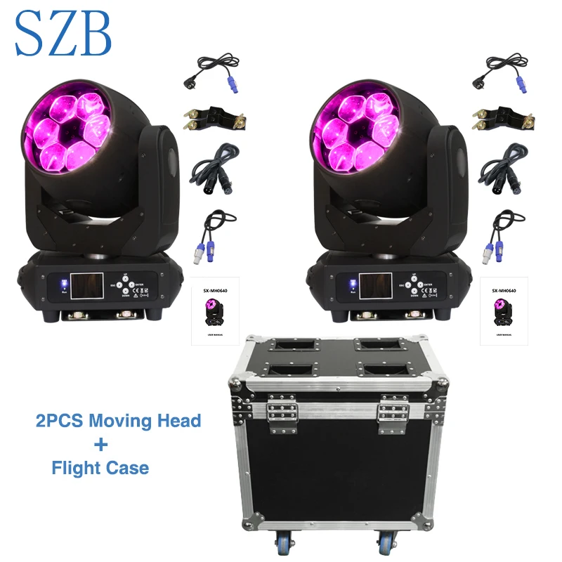 SZB Bee Eyes Moving Head Light 6x40W RGBW 4in1LED Beam Wash with Flight Case/SZB-MH0640 | Лампы и освещение