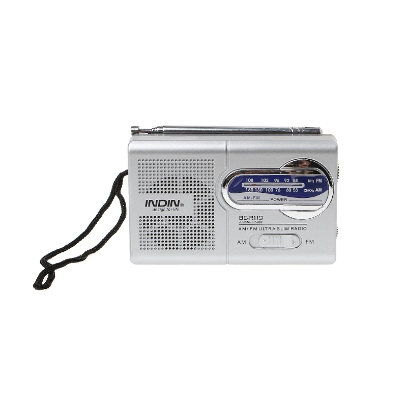 BC-R119 портативное мини-радио 2-полосный AM FM Всемирный приемник Выдвижная антенна DC 3V