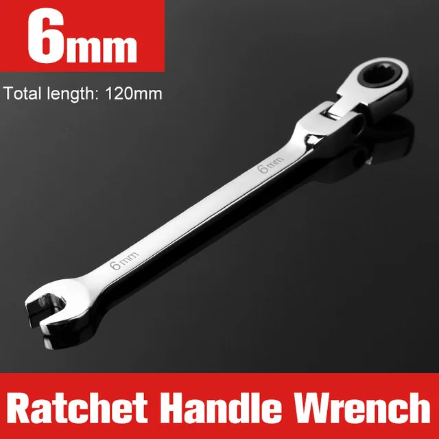 6-24mm Flexible Head Combination Ratchet Wrench Dual-use Ratchet Wrench tools - Цвет: 6mm