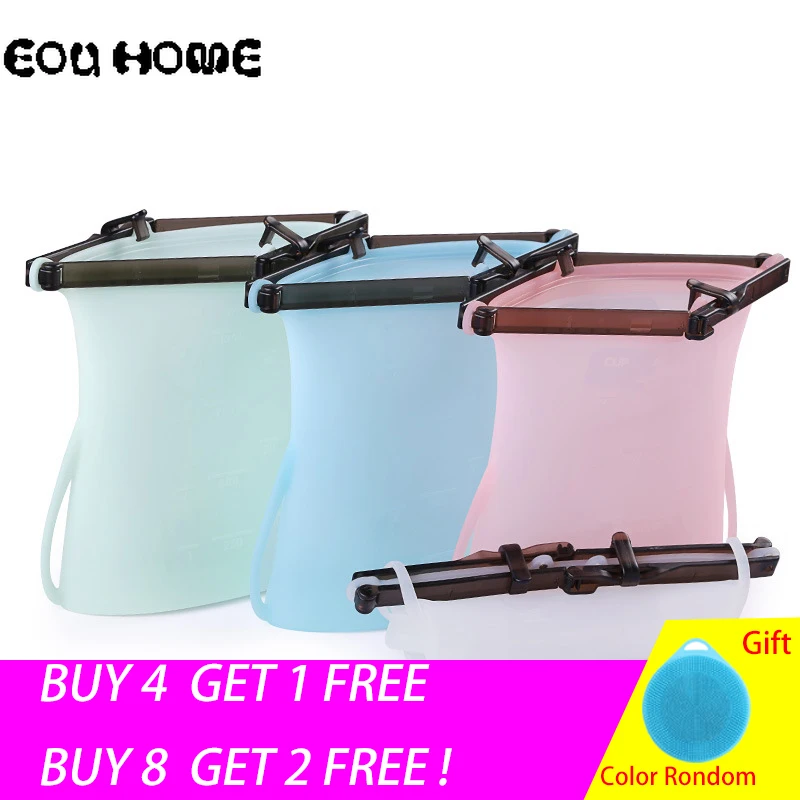 

Reusable Silicone Vacuum Seal Food Fresh Bags Suitable for Microwave Refrigerator Frozen and Cooking Sandwiches Kitchen Tools