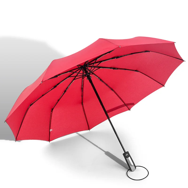 Мужские деловые автоматические зонты, женский ветрозащитный тройной складной зонт от дождя, автоматический большой зонт для мужчин RG020