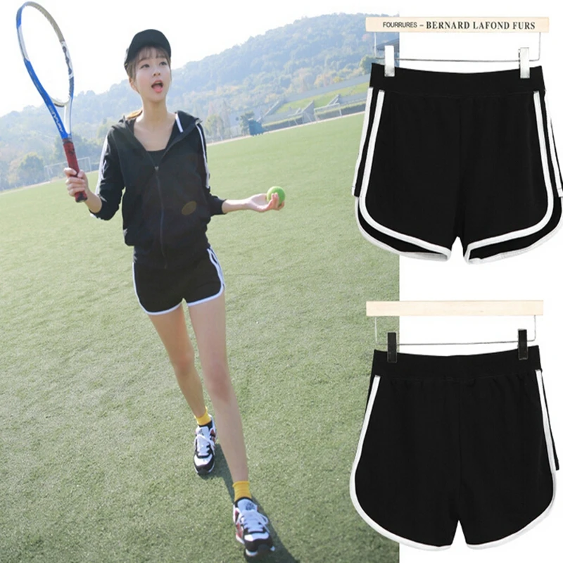 Женские спортивные шорты корейский плотный бег поддельные два спортивные шорты анти-легкий фитнес 2 в 1 Короткие штаны для йоги