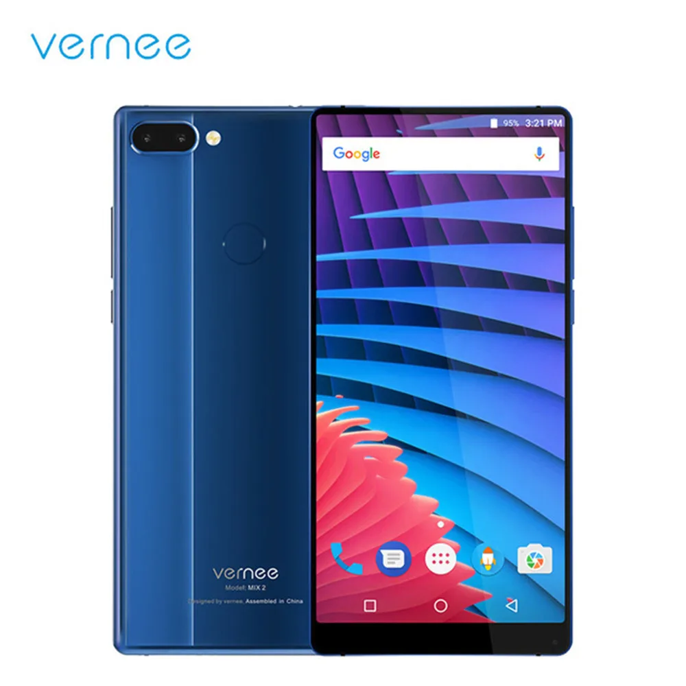 Vernee Mix 2 Dual камера смартфон 6 ГБ 64 0 дюймов 18:9 экран сзади стекло дизайн Android 7 13MP