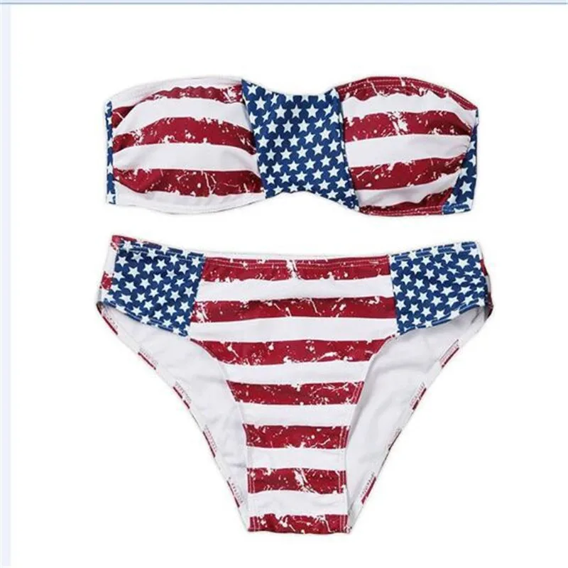 

Swimsuit women flag printed bikini sexy swimming suit for swimwear