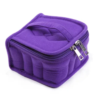 

16/30 Lattices Essential Oil Bottle Storage Box Double Zipper Travel Oil Carrying Case Bottle Organizer Cosmetic Bag MakeUp Case