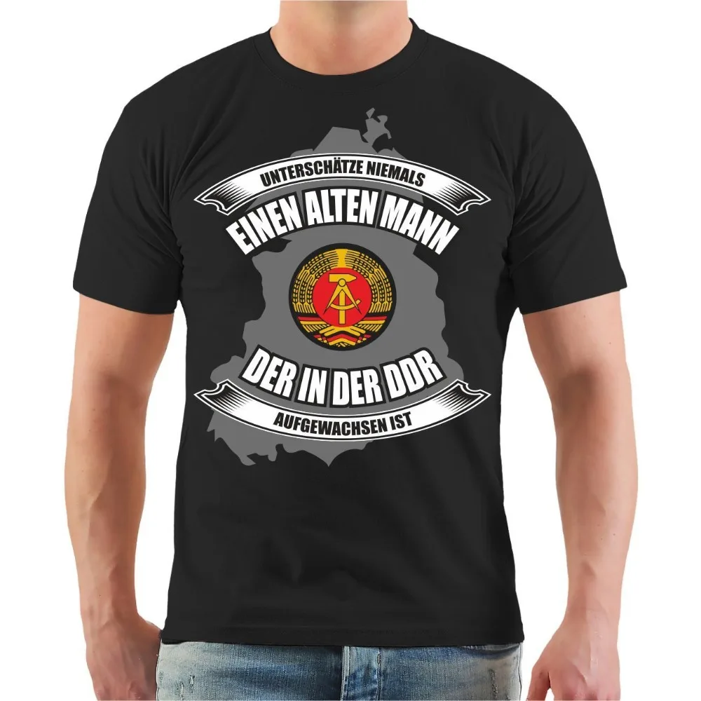 Мужская футболка с надписью Never Underestimate An Old Man From East Germany Ossi Новое поступление 2019