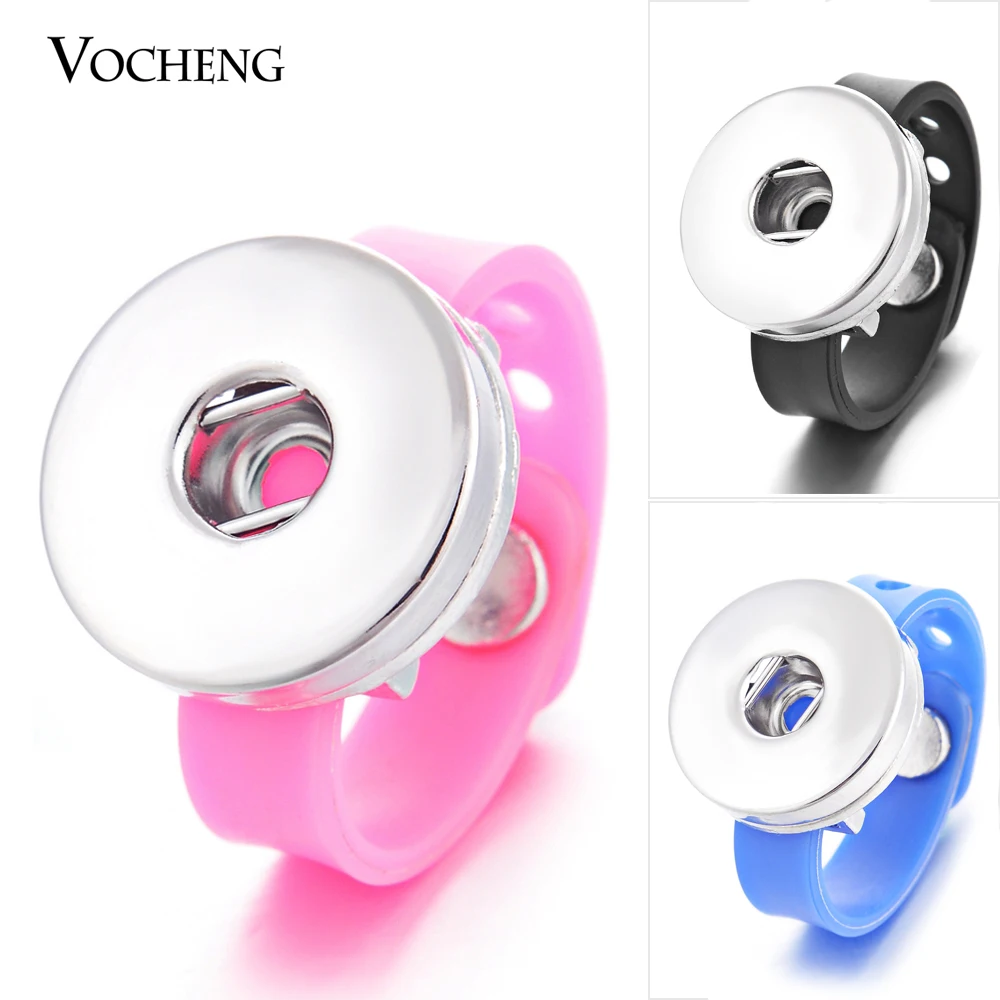 

Vocheng Snap Charms Button Jewelry 11 Colors Silicone Ring for 18mm NN-341