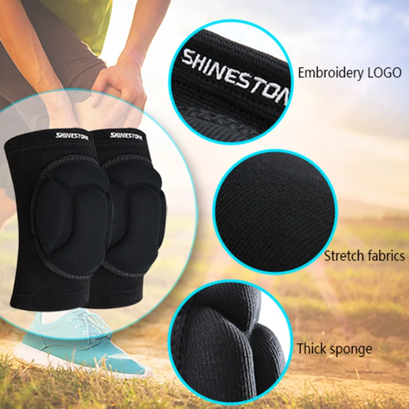 

Shinestone 08 Anti-collision Soccer Goalkeeper Sports Kneepads Fitness Protection Volleyball Training Knee Pads For One Pair