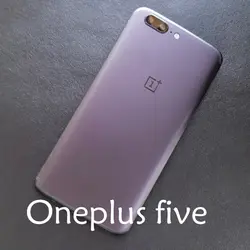 Oneplus пять металлических Задняя крышка батареи 1 + 5 черный серый задняя крышка с карт памяти, линзы. Задняя крышка