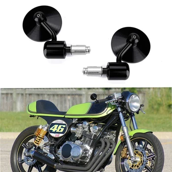 

Motorcycle Universal CNC Aluminum Rear View Handle Bar End 7/8" Mirrors for Kawasaki for Suzuki moto side mirror for cafe racer