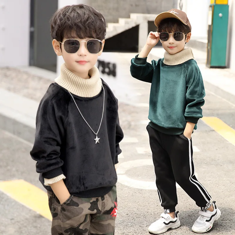 

Boys T Shirt 2018 New Fashion Winter Warm Shirt Teens Kids Clothes Turtleneck Birthday Baby Boy T-shirt 4 5 6 7 8 9 10 11 12 Top