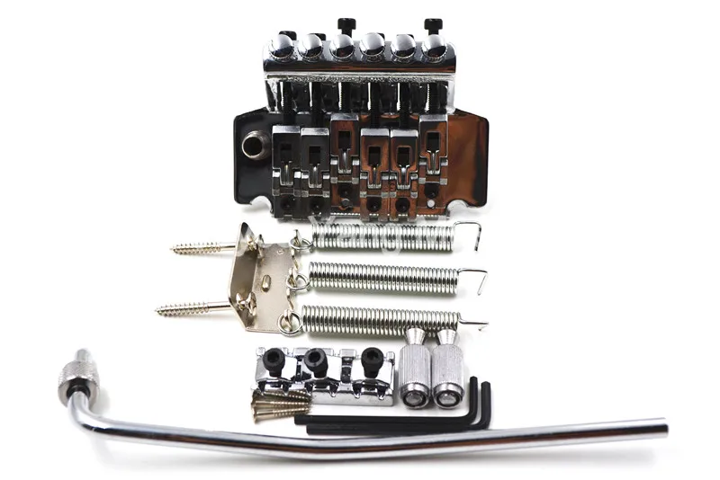 Chrome/Black Vintage Floyd Rose Lic Electric Guitar Tremolo Bridge Double Locking Assembly System Free Shipping Wholesales Chrome/Black Vintage Floyd Rose Lic Electric Guitar Tremolo Bridge Double Locking Assembly System Free Shipping Wholesales
