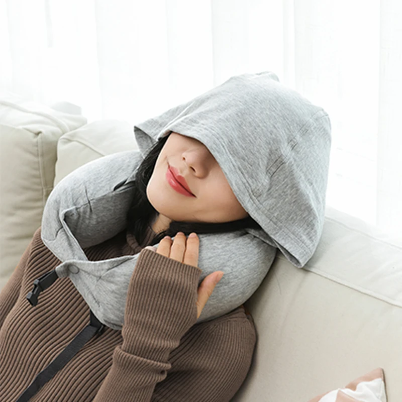 

YEATION U Shape Neck Pillow Sara Particle Filler Foldable Lumbar Pillow Headrest Cervical Travel Home Office Car Pillow