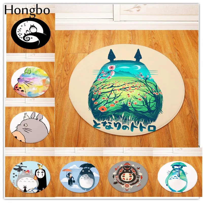 

Hongbo Flannel Anti-slip Mats Totoro Cat Cute Animal Printed Rectangular Mat Entrance Doormats Washable Kitchen Floor Bathroom