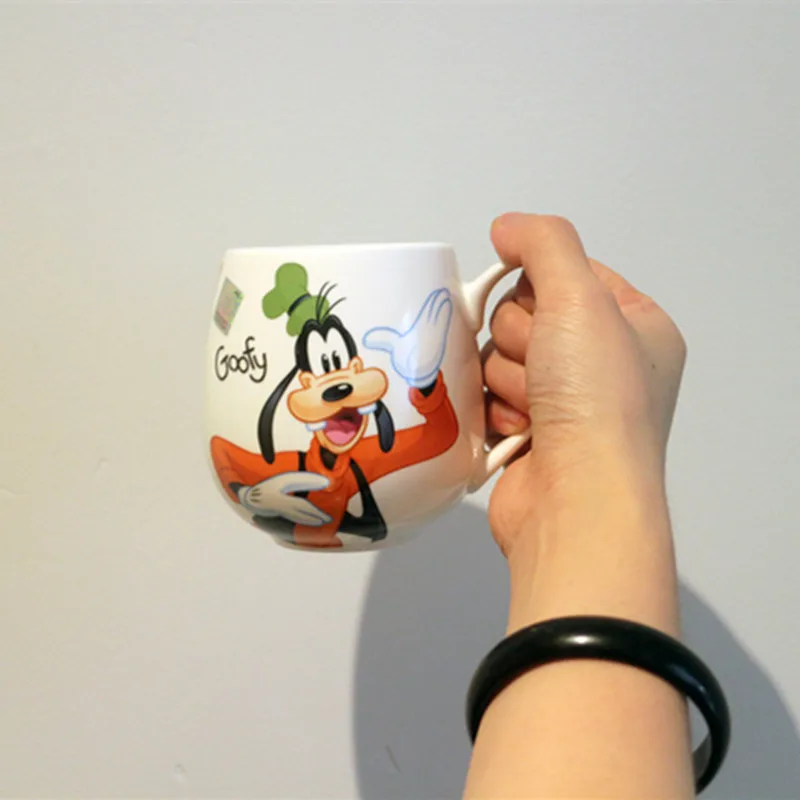 Мультяшная кружка Микки Минни керамические чашки молоко 320 мл креативная модная парная кружка кофейная чашка для воды Милая чашка для завтрака Рождественский подарок - Цвет: Goofy