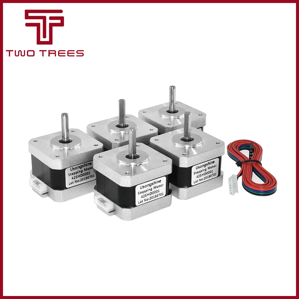 3 шт./лот Nema 17 шаговый двигатель биполярный 4 провода 34 мм 12 В 1.5A 26Ncm(36.8oz.in) 3D принтер двигатель 42SHD0001 части 3D принтера