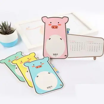 

2019 Calendar Custom Creative Notebook Calendar Lovely Pig Cartoon Week Calendar Decoration Desktop