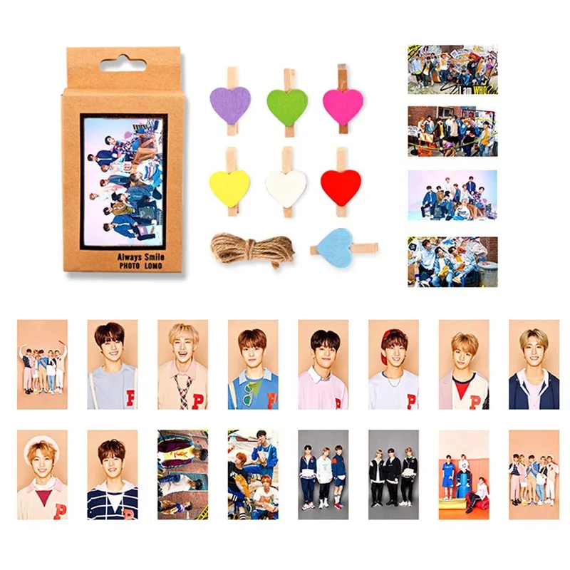 

20Pcs/Set Kawaii STRAY KIDS Lomo Cards Paper Photo Cards With 10Pcs Clips For Fans Gift Collection