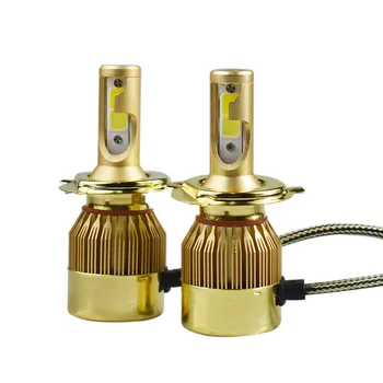 

2PCS Universal Gold 50W 4800LM Spotlight Car LED Headlights Car LED Headlights Bulbs H1 H4 H7 Automotive Accessories For All Car