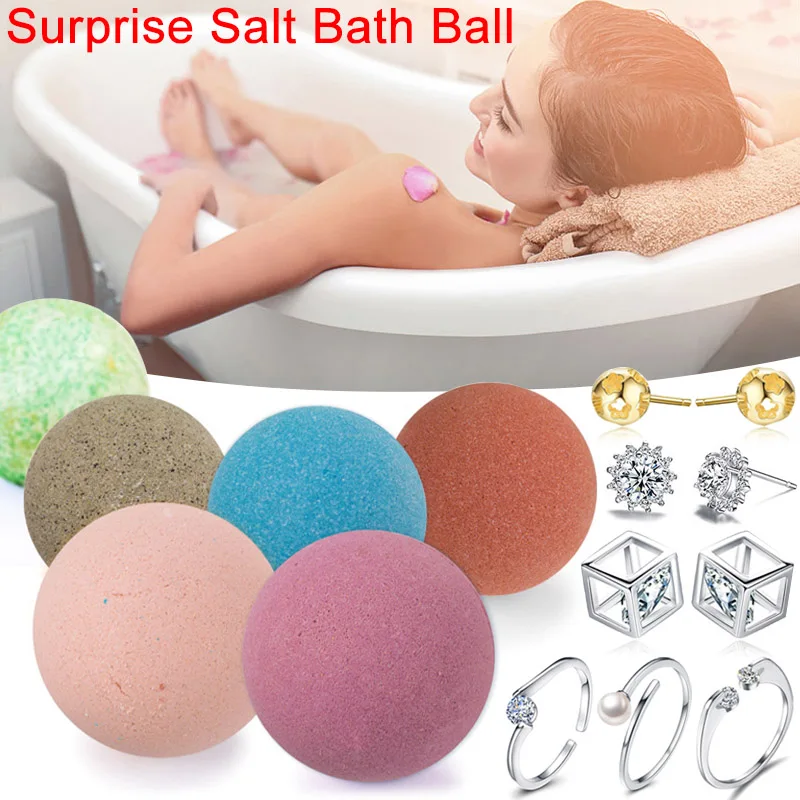 

2018 Bath Bomb Salt Surprise Ring Spa Natural Essential Oils Moisturize Relaxation Valentine's Day Gift