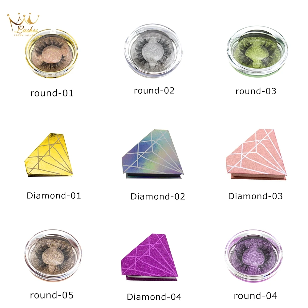 

Crown lashes Luxury mink eyelashes 3D lashes natural thick lashes diamond box eyelashes