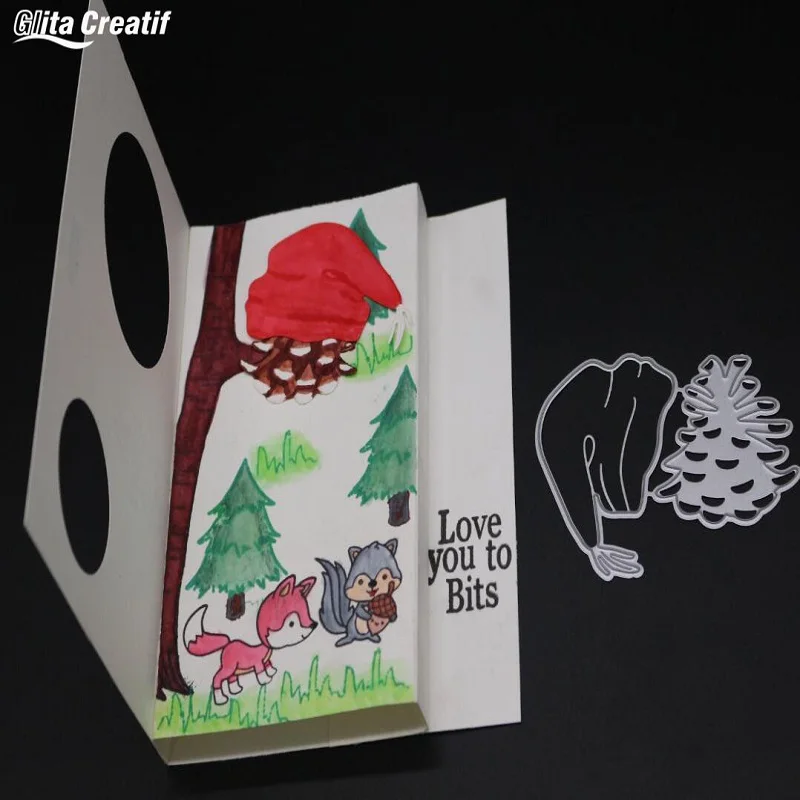 Glita creatif hat pine nut Background Metal Cutting Dies Decorative Scrapbooking Craft Die Cut Embossing Paper Cards Stencil | Дом и сад