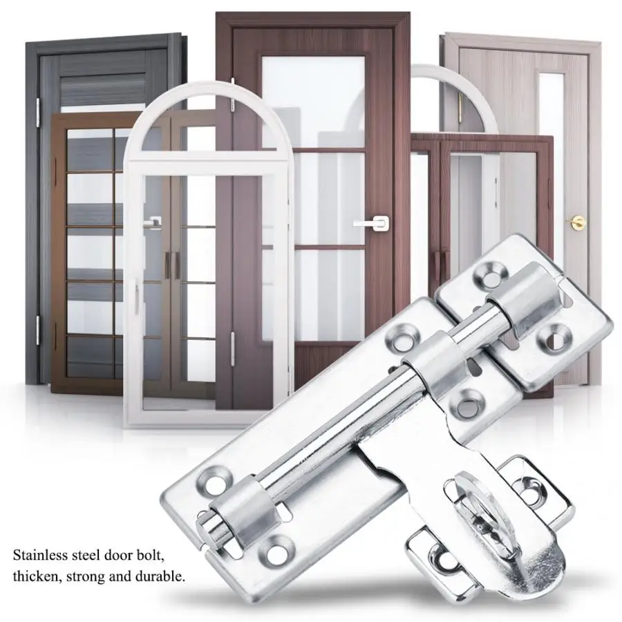 2/ x Acero Inoxidable Cerradura de puerta Perno de cerradura de pestillo para puerta para pestillo de seguridad con llave seguridad Perno Seguridad candados
