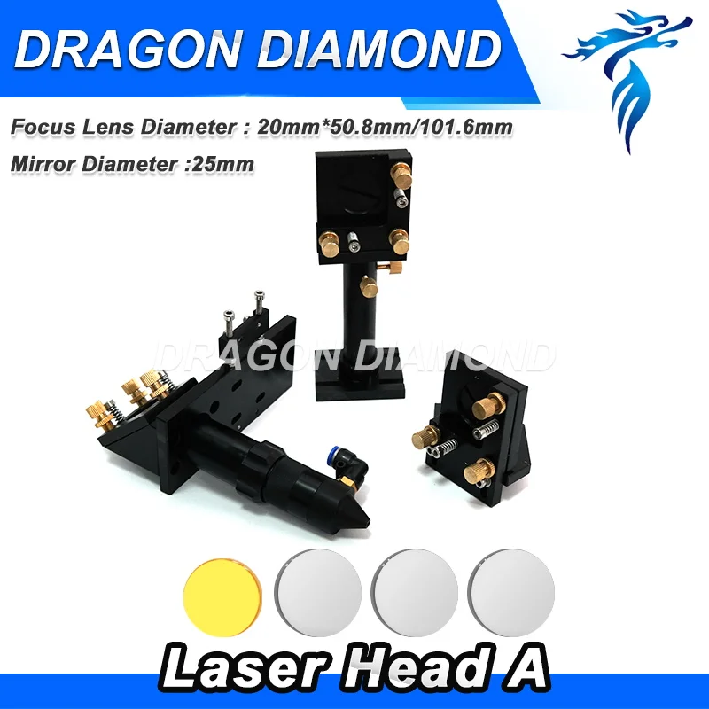 CO2 Laser Head & Reflective Mirror 25mm & Focus Focal Lens 20mm Integrative Mounts Set for Laser Engraving and Cutting CO2 Laser Head & Reflective Mirror 25mm & Focus Focal Lens 20mm Integrative Mounts Set for Laser Engraving and Cutting