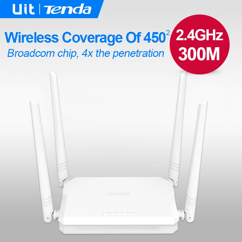 Tenda FH450 300Mbps Wireless Router Superior Broadcom Chip 4 5dBi antenna 2x Through wall Ability Stronger