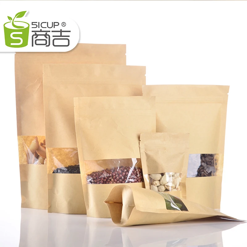 Independent Self Kraft Paper Bags Opening Windows Self Sealing Bags