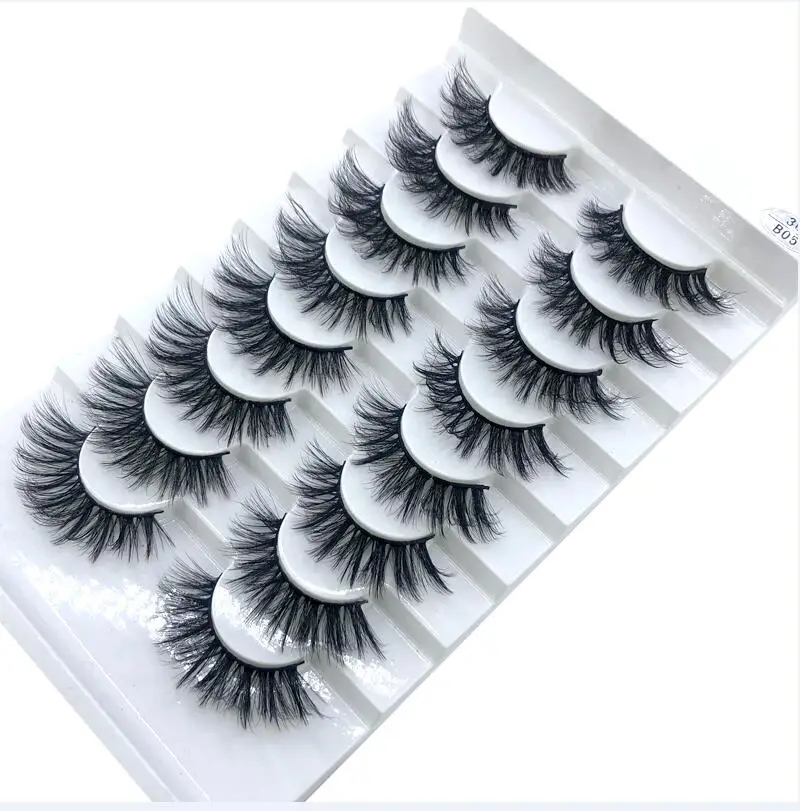 8 PAIRS B05 Hbzgtlad 2/5 пар натуральные накладные ресницы длинный макияж 3d норковые ресницы, наращивание ресниц норковые ресницы для красоты 03 - Цвет: 8 PAIRS B05