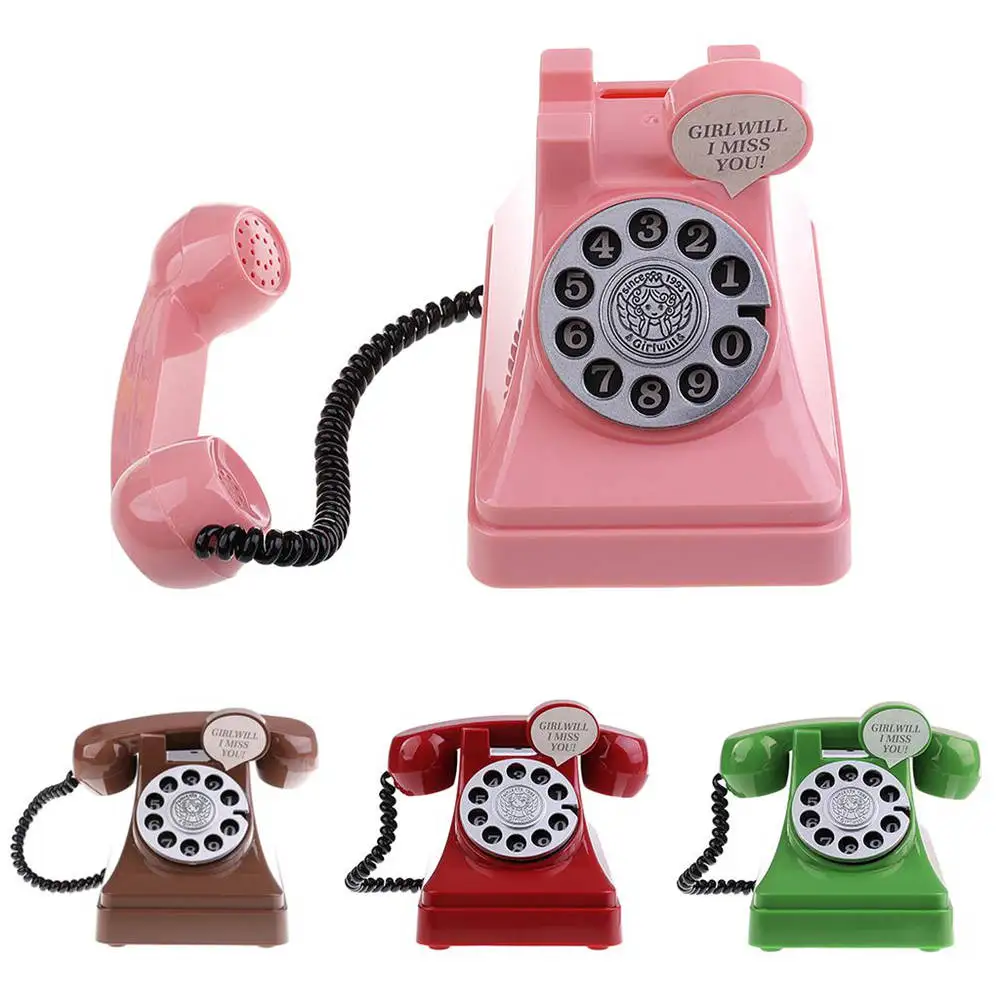 Retro Telephone Coin Bank Vintage Stimulation Phone Piggy Bank Money