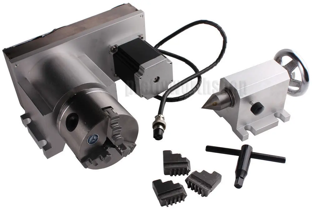 80mm 3 Jaw Chuck With Tailstock Nema23 Stepper Motor Kit For Cnc Router Rotation Axis For Cnc Lathe Machine Router Telstra Motor Conversionrouter Linksys Aliexpress