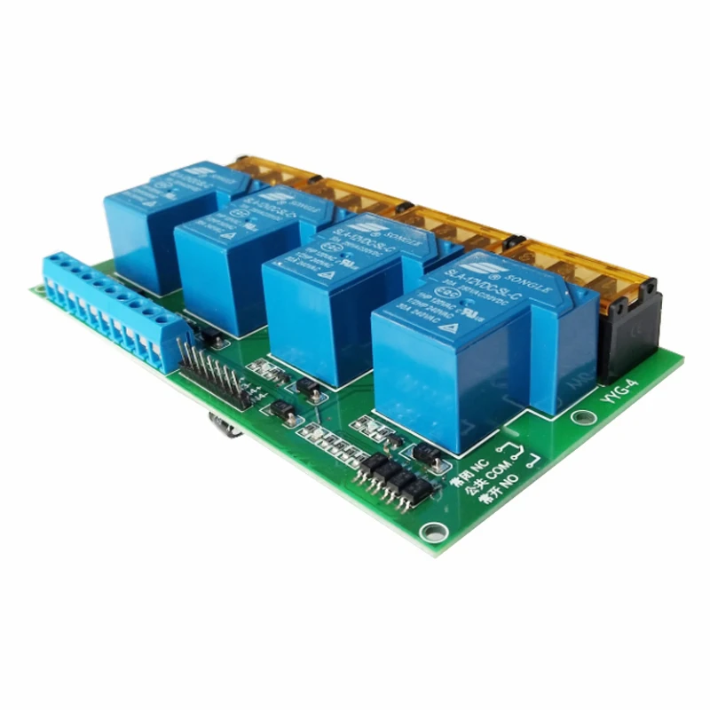 

Four-way relay module / control board / optocoupler isolation / single chip / plc amplification / high power 30A