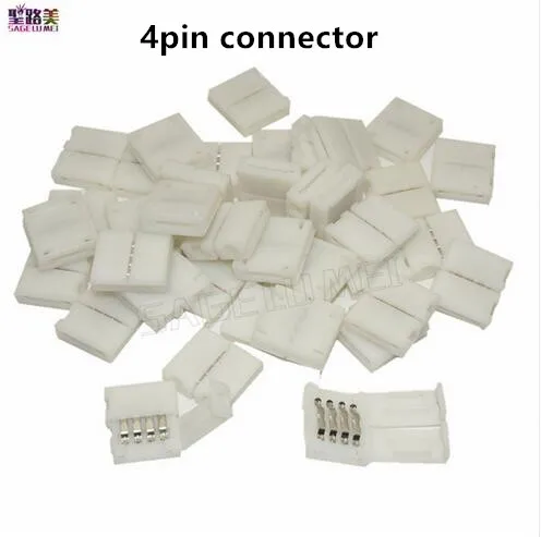 100 шт. 2 3 4 5pin Светодиодная лента с зажимом RGB одноцветная соединитель Solderless L для 8