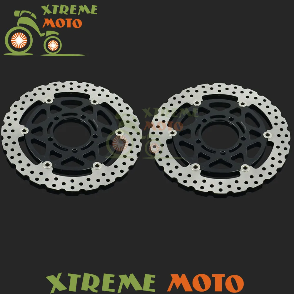 2Pcs Black Motorcycle Front Floating Brake Disc Rotor For ZX6R ER 6F EN