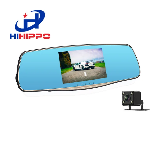 HIHIPPO видеорегистраторы 1080 P HD с Двумя объективами Зеркало Заднего Вида Даш Cam с Рекордер автомобиля и Парковка Задним Ходом Система Автомобильный видеорегистратор Заднего Вида