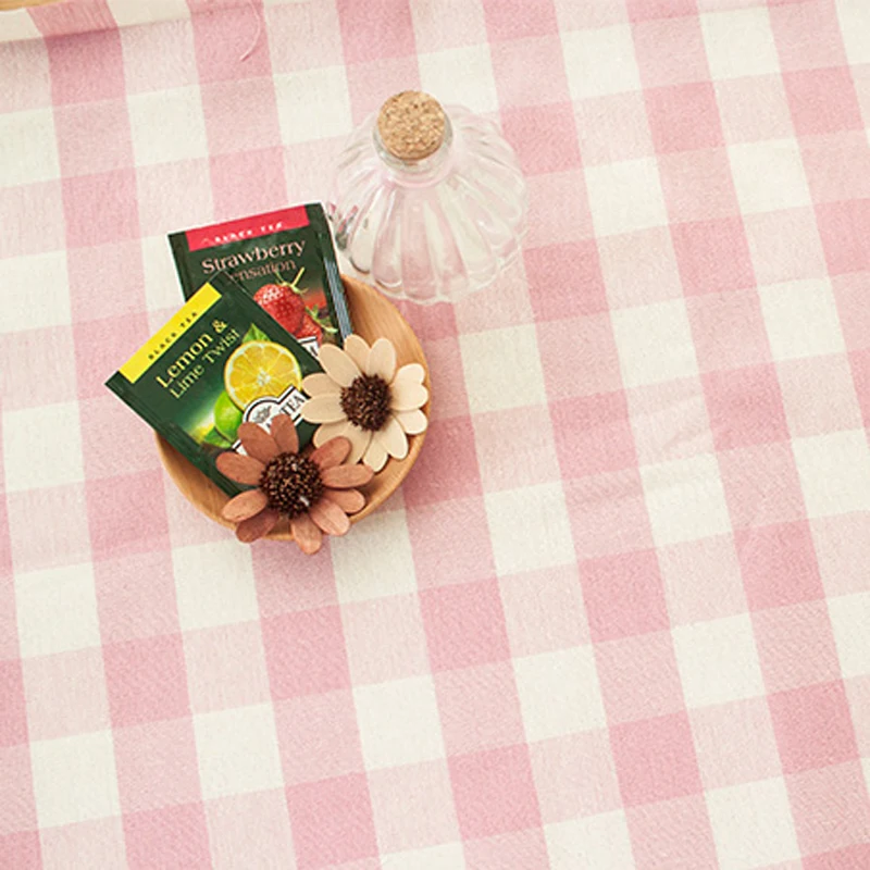 Пасторальная льняная хлопковая ткань с принтом клетчатая для DIY ручная работа