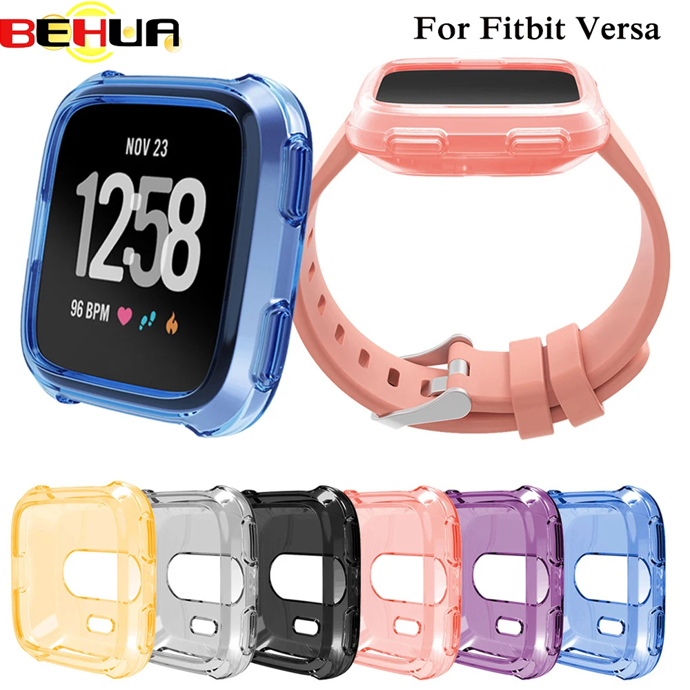 

Ultra-thin Soft TPU Case Cover For Fitbit Versa Full Protection Silicone Cases wearable devices Smartwatch Protector Smart watch