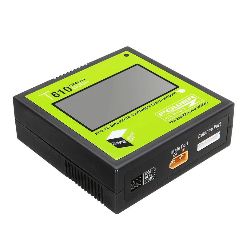 

PG T610 120W 10A Lipo Battery Balance Charger 3.2 Inch Touch Screen Support 4.35-4.40V LiHV for RC Models Toys Charging