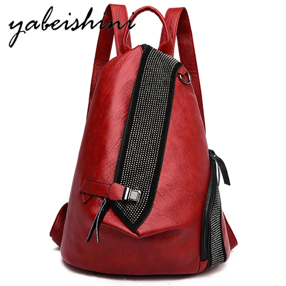 

Woman Leather Backpack Female Diamonds Backpack shoulder bag High Quality Schoolbag Backpack Elegant Mochilas Escolar Feminina