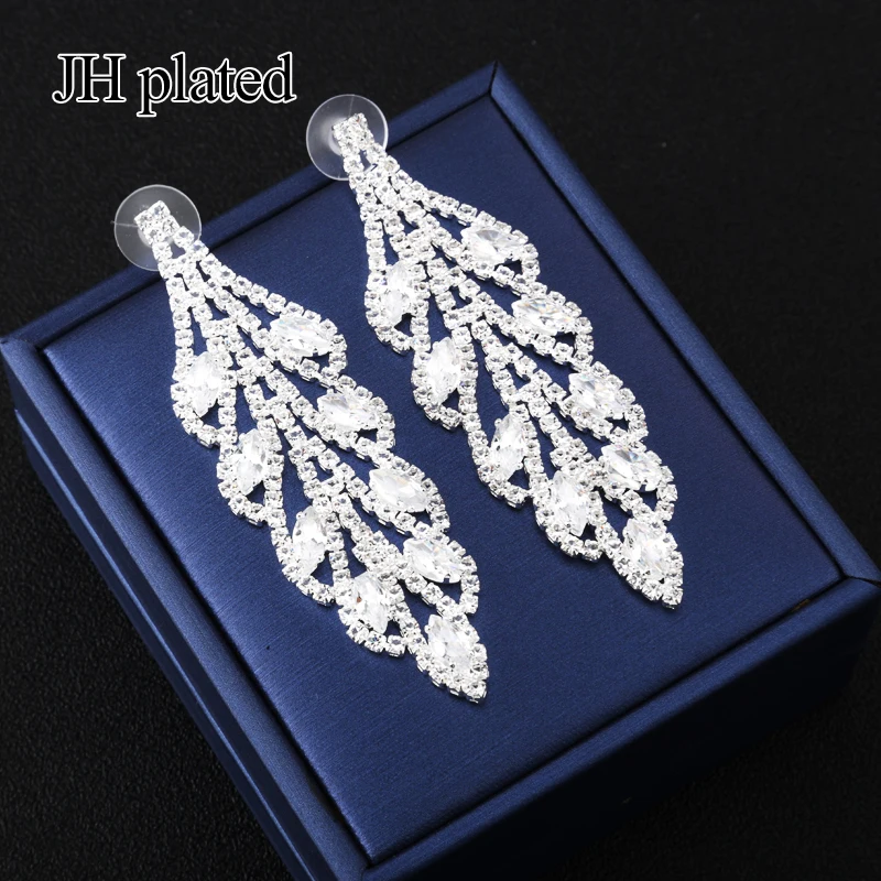 

JHplated Dubai Ethiopia Woman New Earrings flash Crystal Pendant jewelry Gifts take part Friends Party best for women Birthday